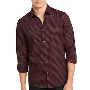 Alfani Men's Regular-Fit Tipped Polo Luke Plaid Casual Button-Down dress Shirts